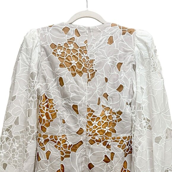 Elliatt Lotusland Embroidered Lace Mini Dress in White Size M - Picture 12 of 13